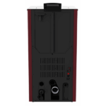 Alt tekst: Kamin na pelet Mareli UNO – pogled sa zadnje strane odozgo, prikaz pumpe, ekspanzione posude i priključaka za centralno grejanje