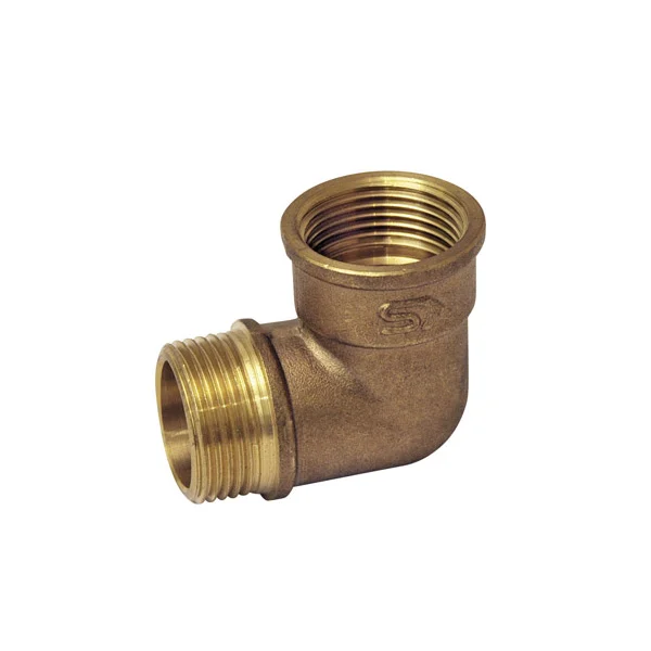 Koleno MS MF mesingani fiting za povezivanje cevi u sistemima grejanja, hlađenja i vodovoda